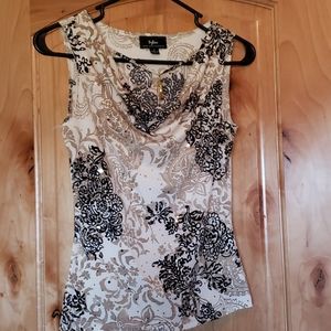 New Sleeveless sparkly top with accents - NWOT
